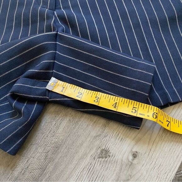 Abercrombie & Fitch High Rise Shorts Navy Stripe Large Preppy - Picture 9 of 10